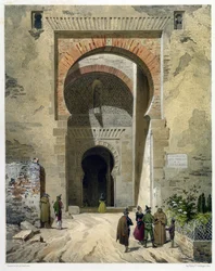 Das Tor der Gerechtigkeit, Eingang zur Alhambra, Granada, 1853